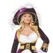 Womens Pirate Queen Costume with Velvet Coat Dress and Feathered Hat for Halloween
